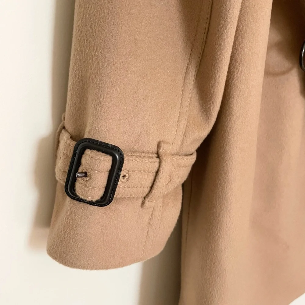 Burberry double breasted cashmere wool short trench coat 2 - Picture 6 of 9